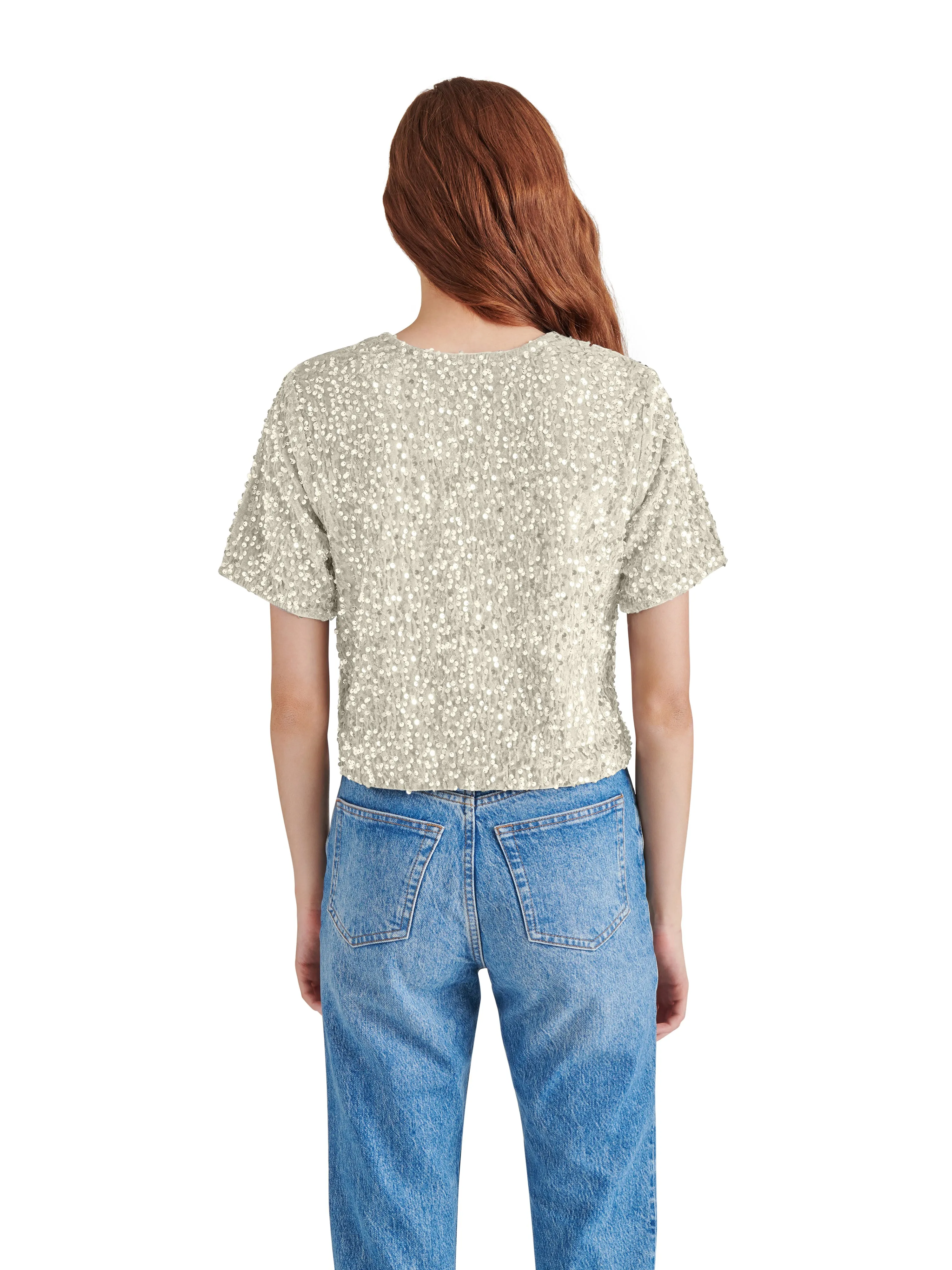 STE Ivory Sequin Velvet Cressa Top