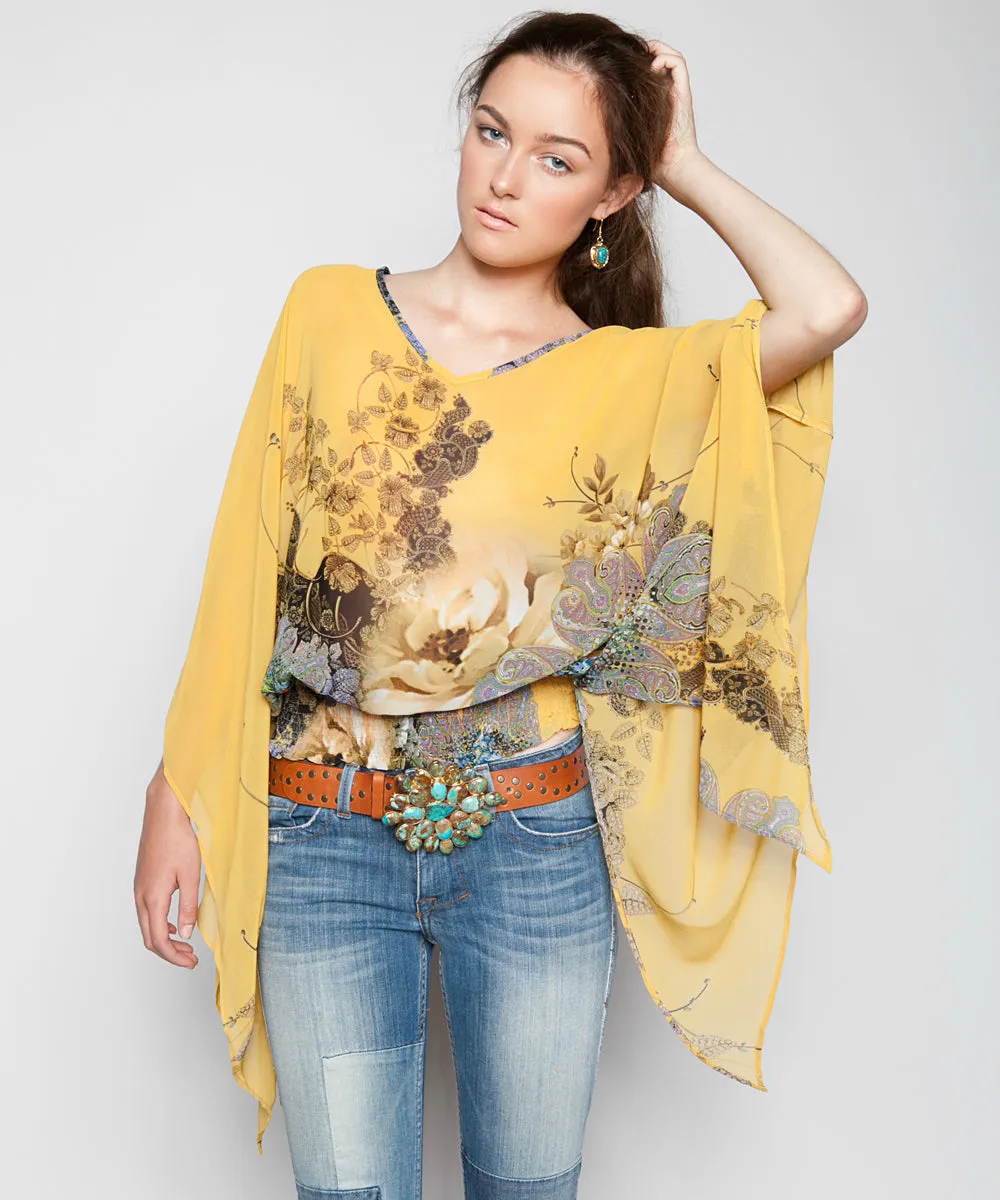 SUNDAY MORNING KIMONO BLOUSE IN GOLD