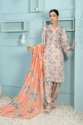 Tehreem by Tawakkal Unstitched 3 Piece Silk Digital Printed Collection'2022-T-7877