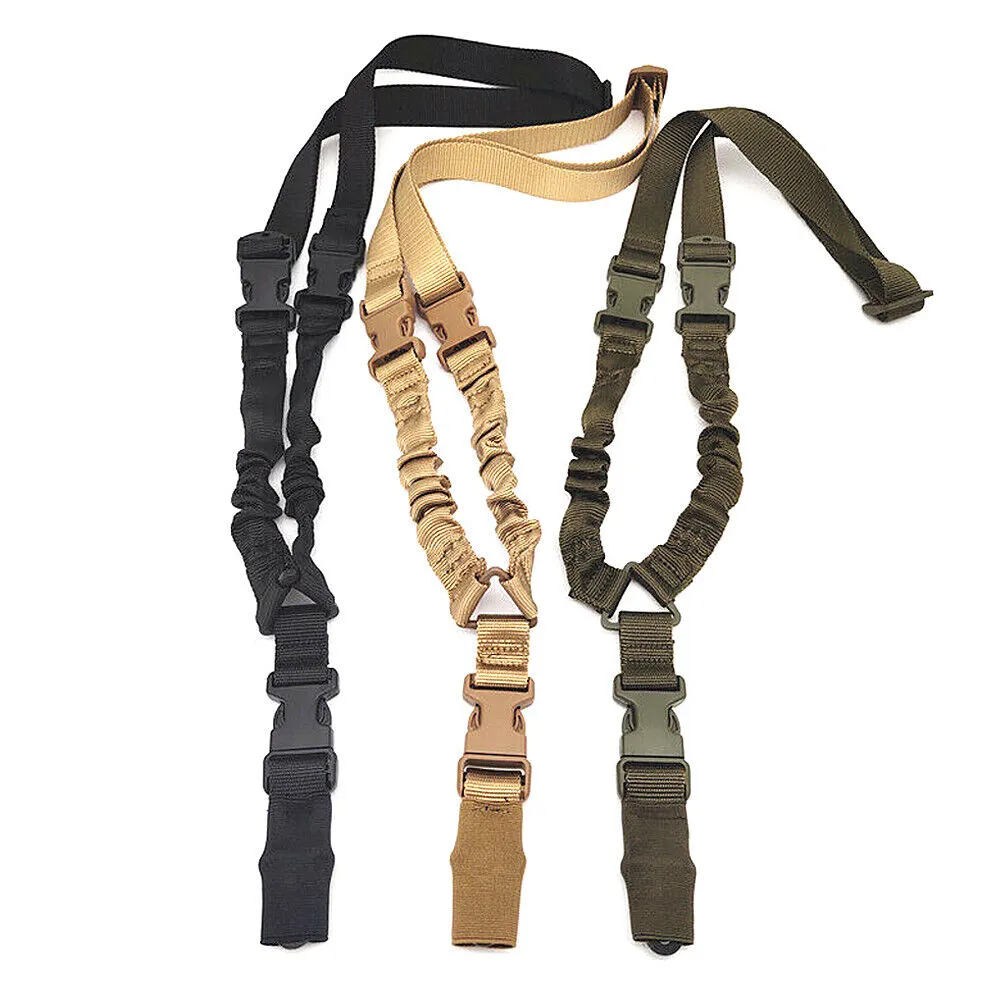 US 1~2 Pack Tactical Single Point Rifle Gun Sling Bungee Strap Adjustable Buckle