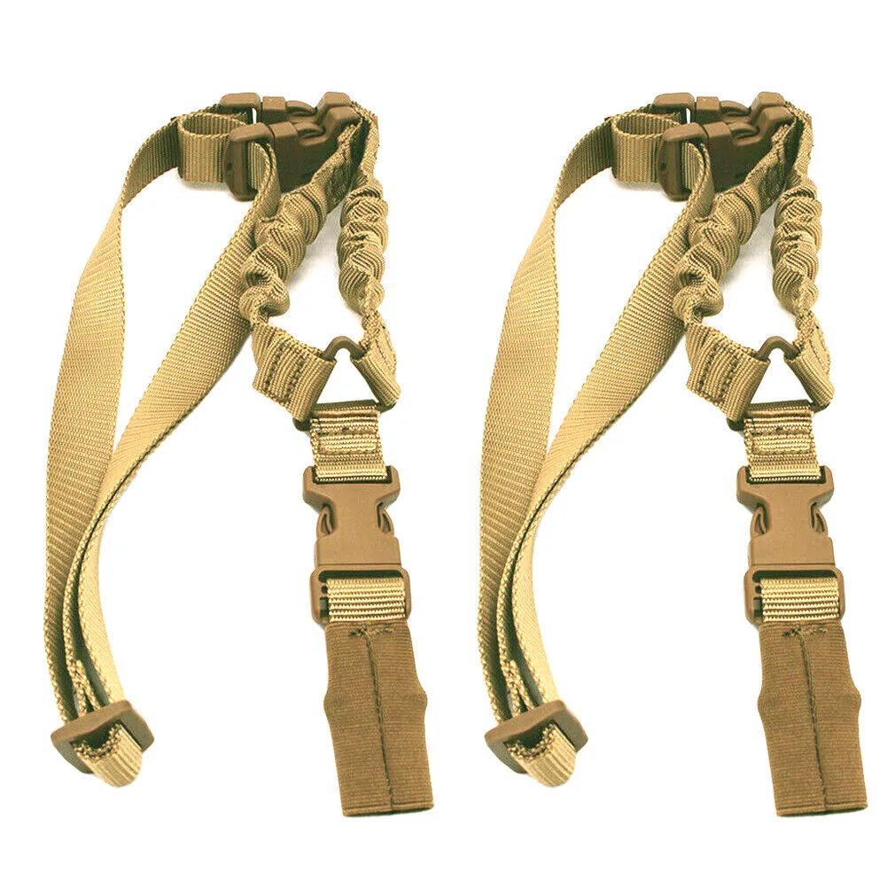 US 1~2 Pack Tactical Single Point Rifle Gun Sling Bungee Strap Adjustable Buckle