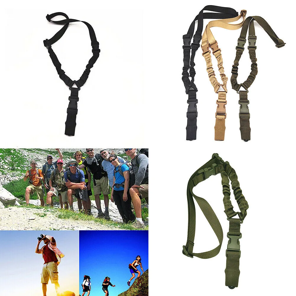 US 1~2 Pack Tactical Single Point Rifle Gun Sling Bungee Strap Adjustable Buckle