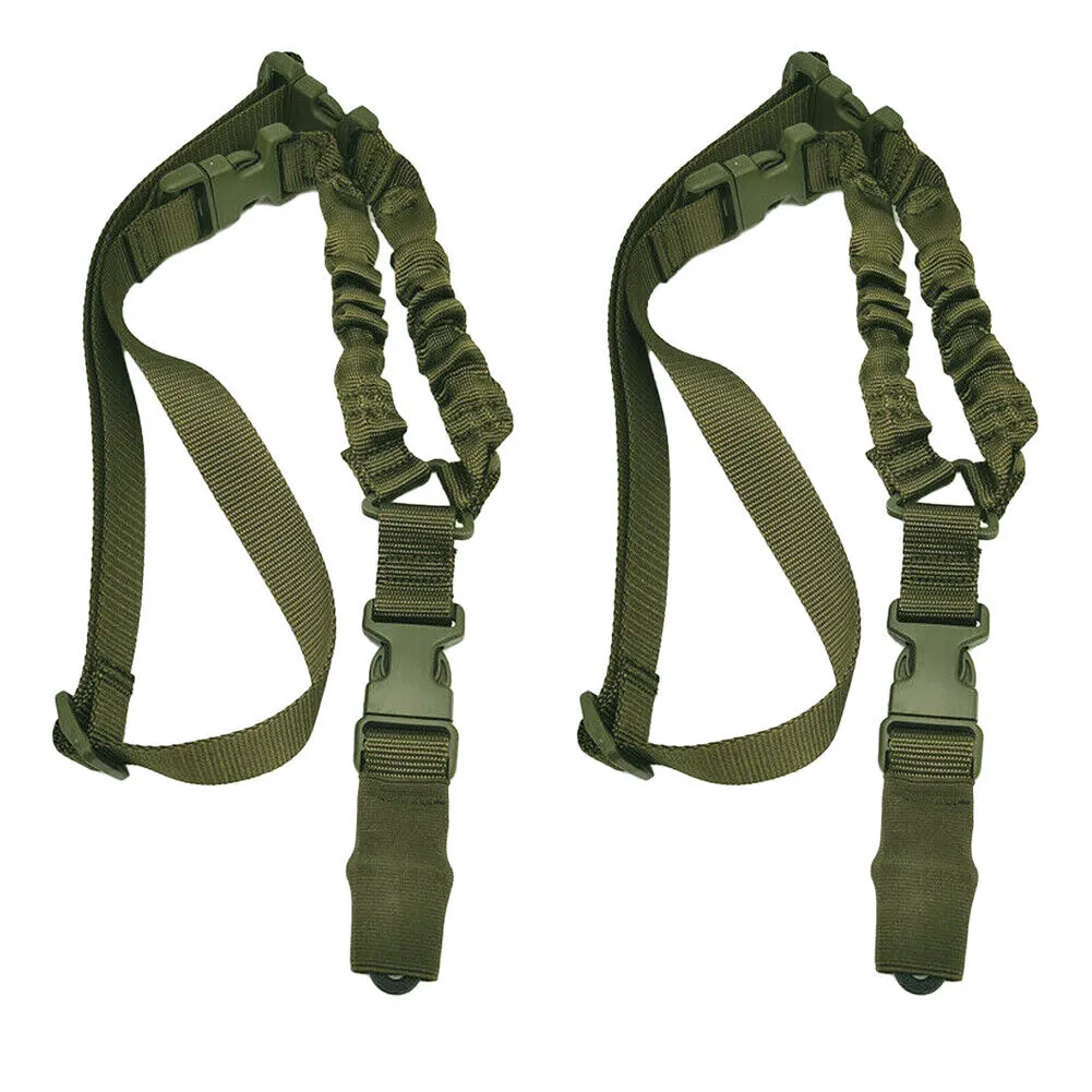 US 1~2 Pack Tactical Single Point Rifle Gun Sling Bungee Strap Adjustable Buckle