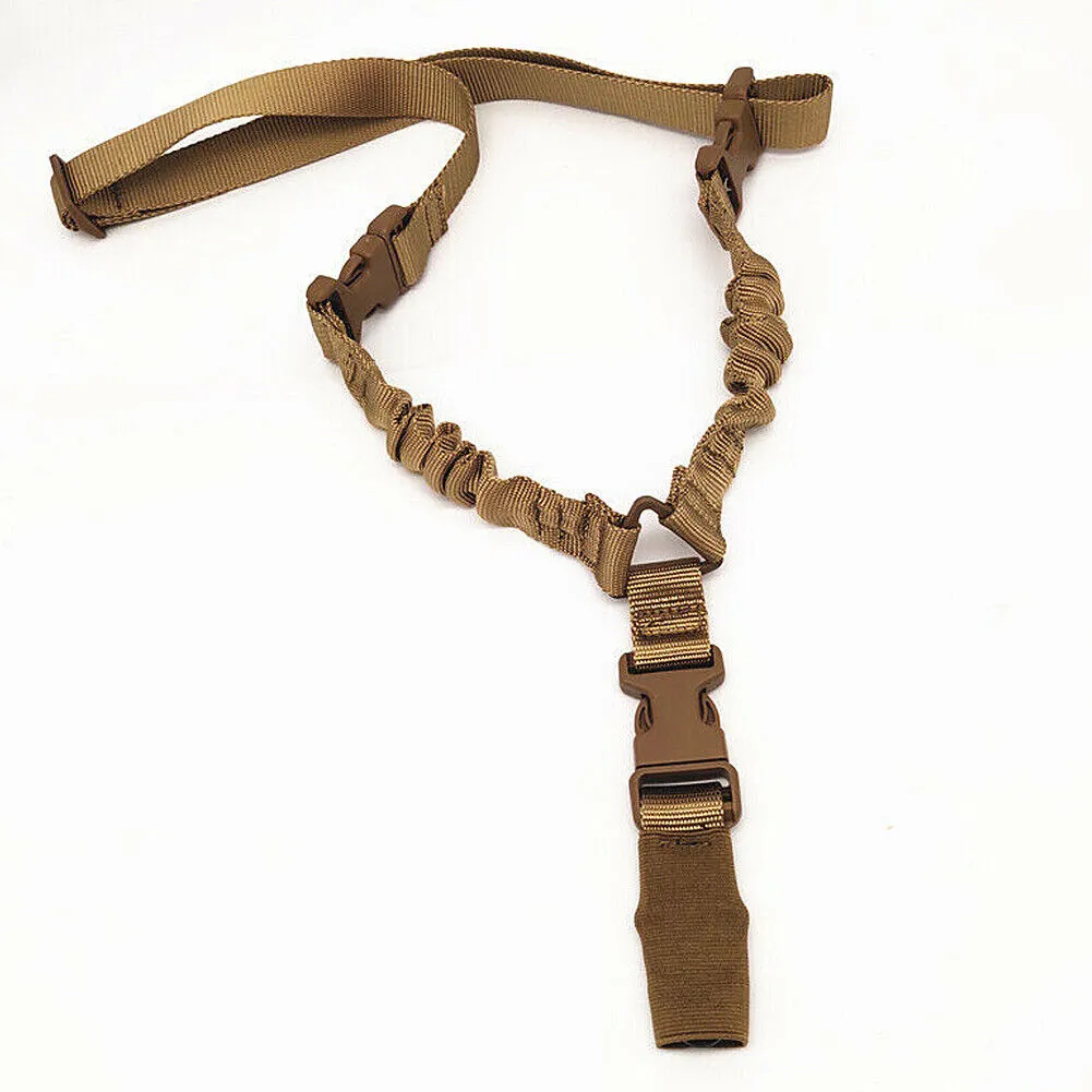 US 1~2 Pack Tactical Single Point Rifle Gun Sling Bungee Strap Adjustable Buckle