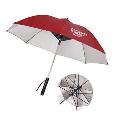 UV Coated Umbrella with Fan and Powerbank