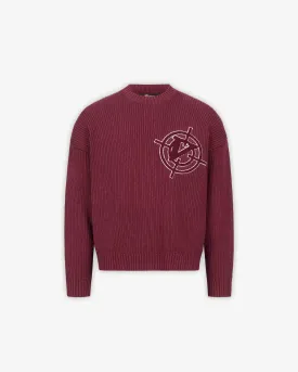 V-LOGO KNITWEAR DARK CHERRY