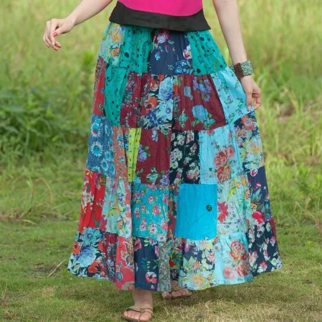 Vintage Random Patchwork Skirt