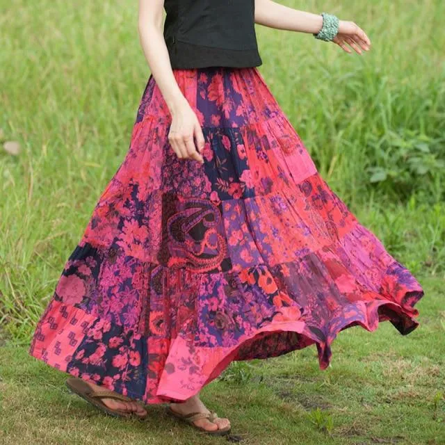 Vintage Random Patchwork Skirt