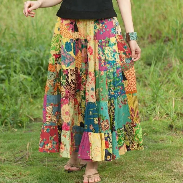 Vintage Random Patchwork Skirt