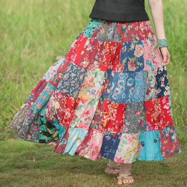 Vintage Random Patchwork Skirt