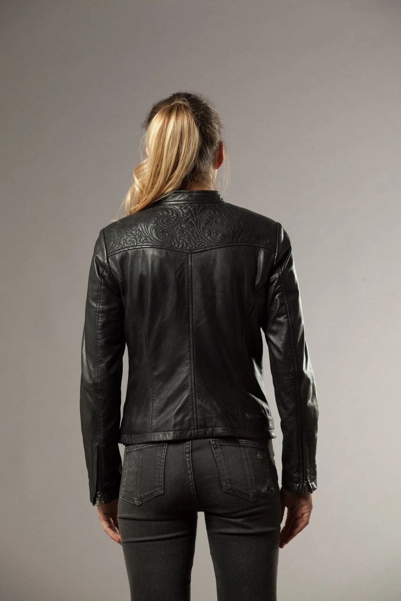 Women Leather Jacket | Black Real Leather Jacket| JESSICA Leather Jacket Size S