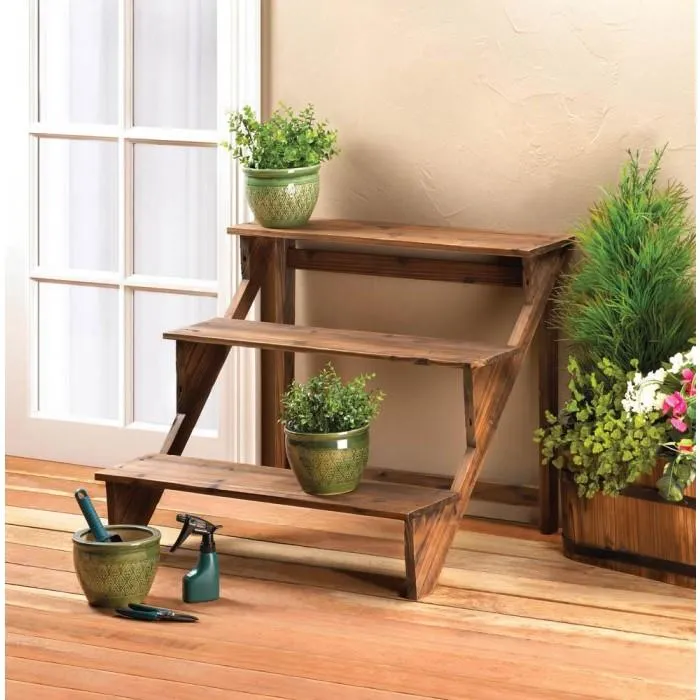Wooden Steps Plant Stand