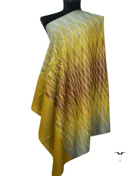 Yellow and Brown Ekat Pashmina shawl 7176