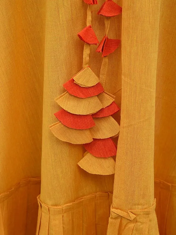 Yellow Umbrella Tiered Cotton Skirt
